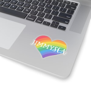 JimmySea Rainbow Heart Thaise BL acteur sticker, Thaise BL minnaar, Thaise jongen liefde sticker, cadeau voor Thaise jongen liefde fan, Thaise jongen liefde acteur