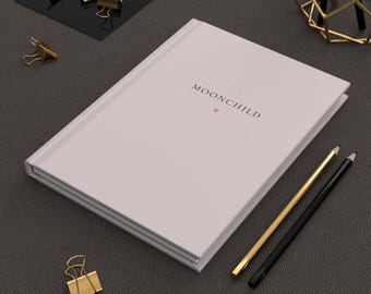 Moonchild Journal, Minimalist Hardcover Notebook, Celestial Diary, Kpop Fan Gift