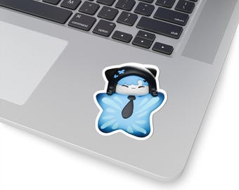 MhiiPraew Blue Butterfly Character Vinyl Sticker, Soft Goth Decal (Laptop, Water Bottle)