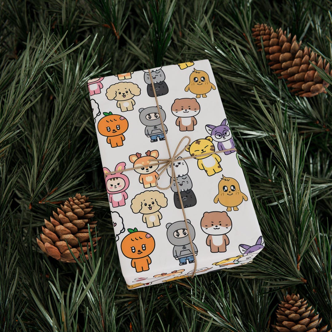 Cartoon Animal Wrapping Paper, Birthday Gift Wrap - Etsy