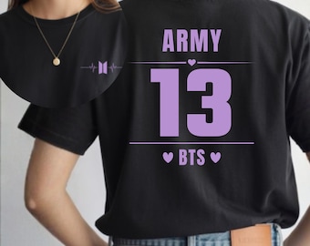 ARMY 13 Varsity Tee, Purple Heart Design, Concert Fan Shirt