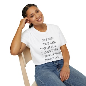 GMMTV Ships Graphic Tee, Thai BL Fan Shirt, Unisex Cotton Tee White