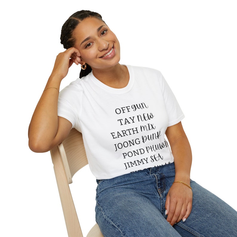 GMMTV Ships Graphic Tee, Thai BL Fan Shirt, Unisex Cotton Tee White