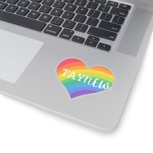 TayNew Rainbow Heart Thaise BL acteur sticker, Thaise BL minnaar, Thaise jongen liefde sticker, cadeau voor Thaise jongen liefde fan, Thaise jongen liefde acteur