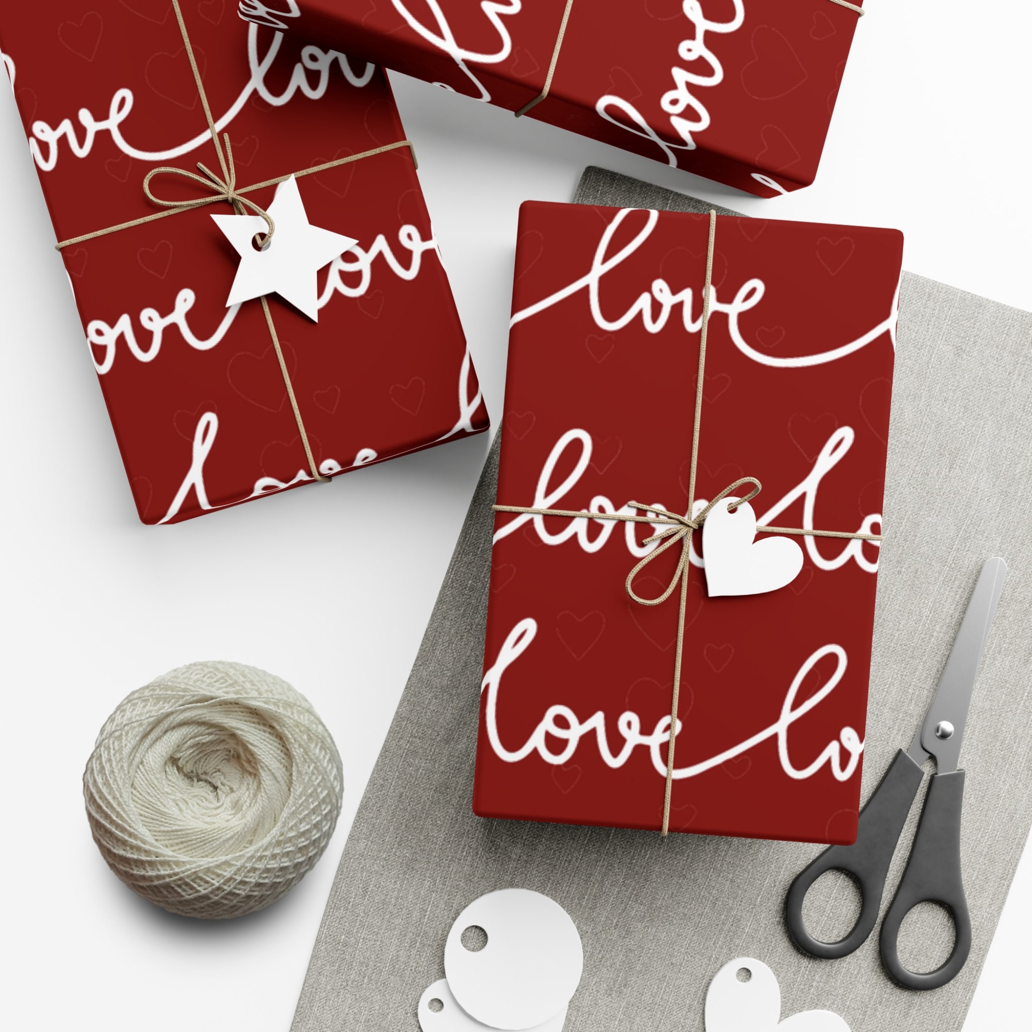 Love Valentine's Day Gift Wrap Papers, Retro Valentine Wrapping Paper