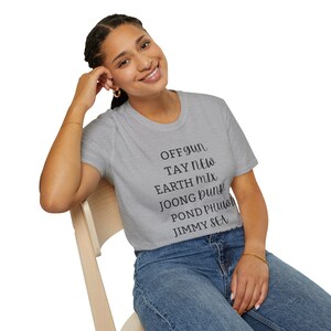 GMMTV Ships Graphic Tee, Thai BL Fan Shirt, Unisex Cotton Tee Sport Grey