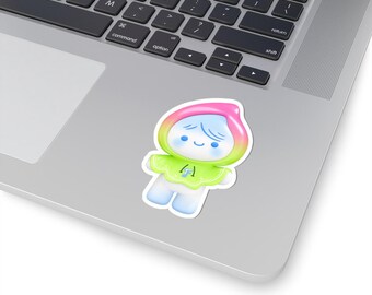 Rainy Character Vinyl Sticker, Soft Pastel Decal, Laptop Water Bottle Sticker