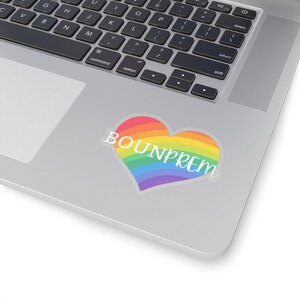BounPrem regenboog hart Thaise BL acteur sticker, Thaise BL minnaar, Thaise jongensliefde sticker, cadeau voor Thaise jongensliefde fan, Thaise jongensliefde acteur
