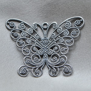 Brass Filigree Butterfly Antique Sterling Plated Brass