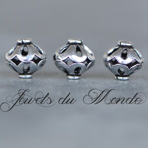 10 Pieces 11 X 12 mm Handmade Bali Indonesia Filigree Beads Rustic Vintage Style Antique Sterling Silver Plated Brass