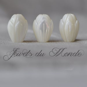 8 X 10 mm 10 Pieces Pikake Beads Hand Carved Conch Shell Beads Jasmine Flower Hawaiian Vintage Style