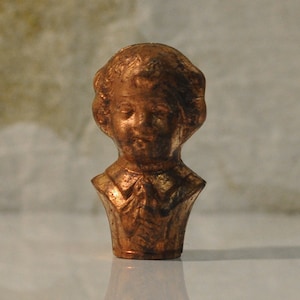 Vintage French 3D Cherub Putti Statue Doll Head for Assemblage Jewelry or Multi-Media Raw Brass 241J 242J