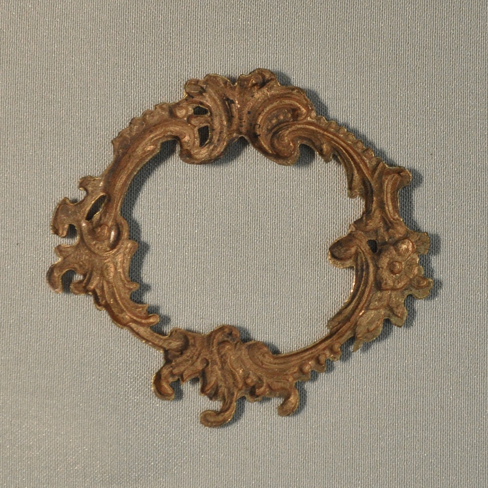 Vintage French Ornate Louis XV Baroque Style Brass Open Back