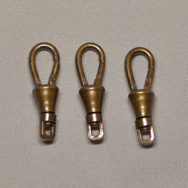 Antiqued Brass Swivel Clips With Spring Closure Carabiner 2 Etsy