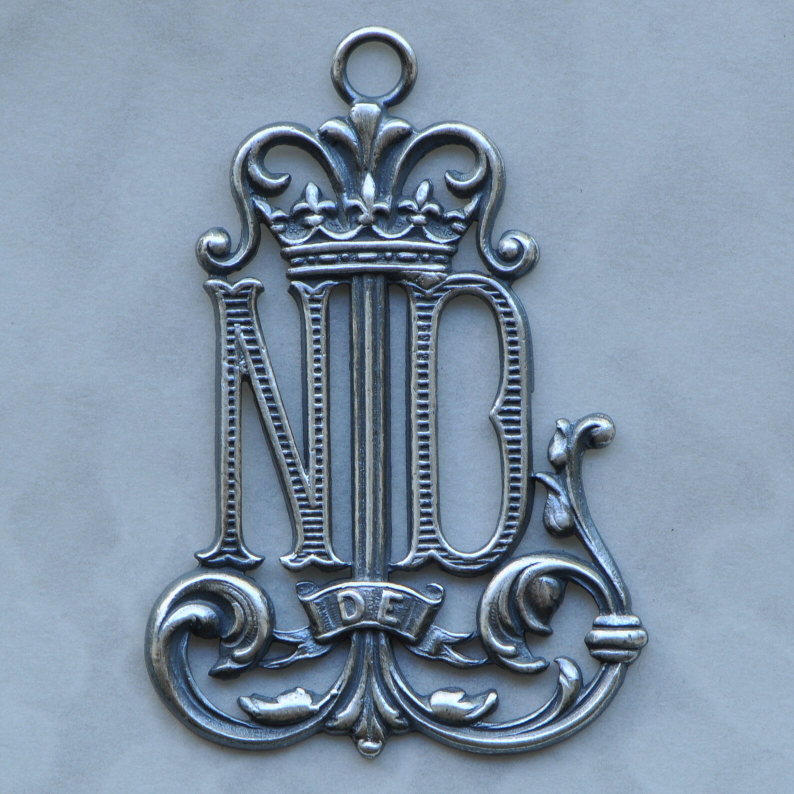 Vintage French Notre Dame De Lourdes Monogram Pendant Our Lady - Etsy