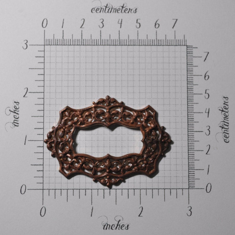 Vintage French Filigree Fleur de Lis Shoe Buckle Finding Gold Toned Thick Raw Brass Stamping 1 Piece 320J