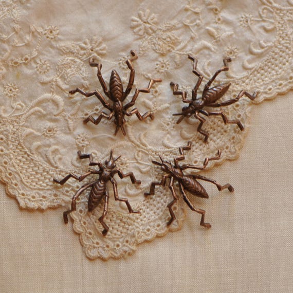 Victorian Style Ant Stampings Finished Antiqued Brass Made in USA