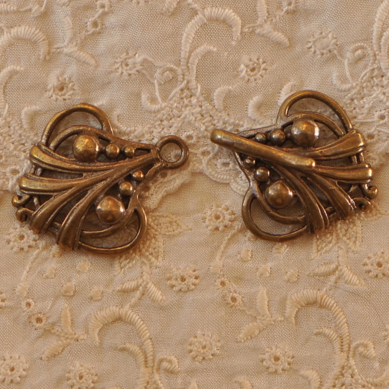 Antiqued Brass Hook and Eye Clasp Closure Jusquà 5 Brin pour Collier Bracelet 1, 2 ou 4 Pièces image 4