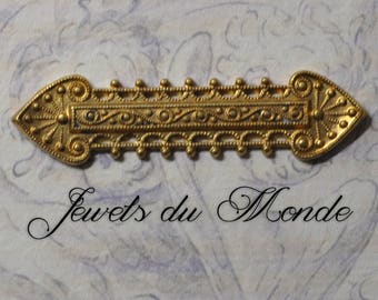 French Byzantine StyleThick Raw Brass Die Casting Bar Pin Barrette or Brooch Finding 1 Piece 350J