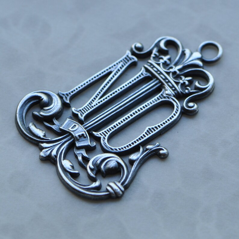 Vintage French Notre Dame De Lourdes Monogram Pendant Our Lady - Etsy
