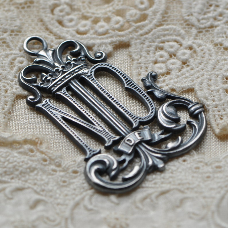 Vintage French Notre Dame De Lourdes Monogram Pendant Our Lady - Etsy