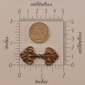 Antiqued Brass Hook and Eye Clasp Closure Jusquà 5 Brin pour Collier Bracelet 1, 2 ou 4 Pièces image 3