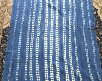 Kissenbezugstoff aus afrikanischem Indigo, Indigo aus Afrika, Vintage-Textilien, Boho-Stil