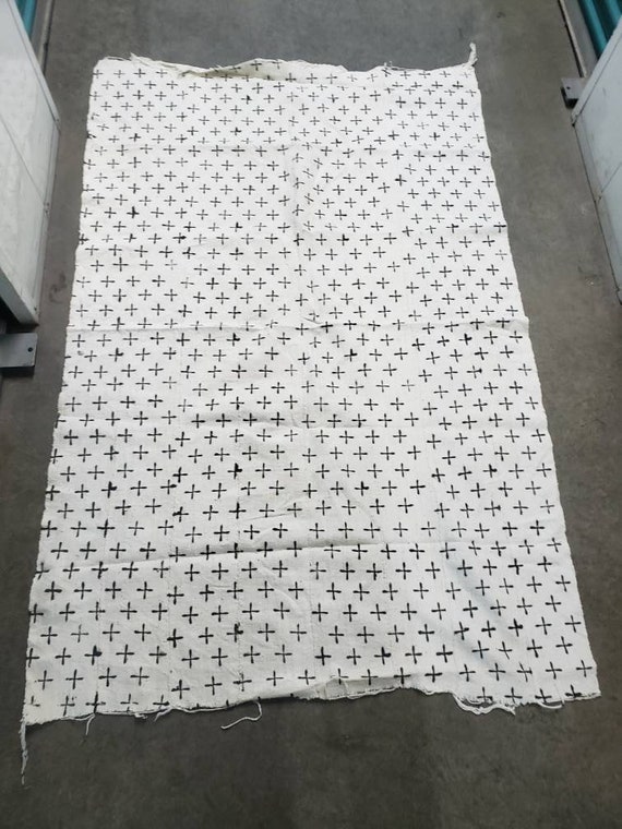 Authentic white and black mud cloth