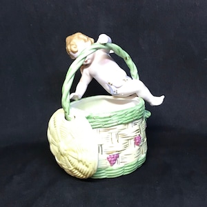 Lenwile Ardalt Bisque Cherub Planter, Made in Japan  No. 6335