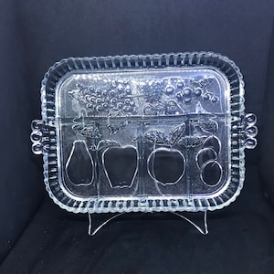 Indiana Glass Fruit Pattern Five Part Divided Relish Tray