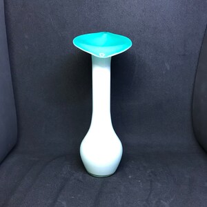 Calla Lily Glass Bud Vase  Jack-in-the-Pulpit Glass Bud Vase White and Green