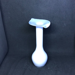 Calla Lily Glass Bud Vase  Jack-in-the-Pulpit Glass Bud Vase White and Blue