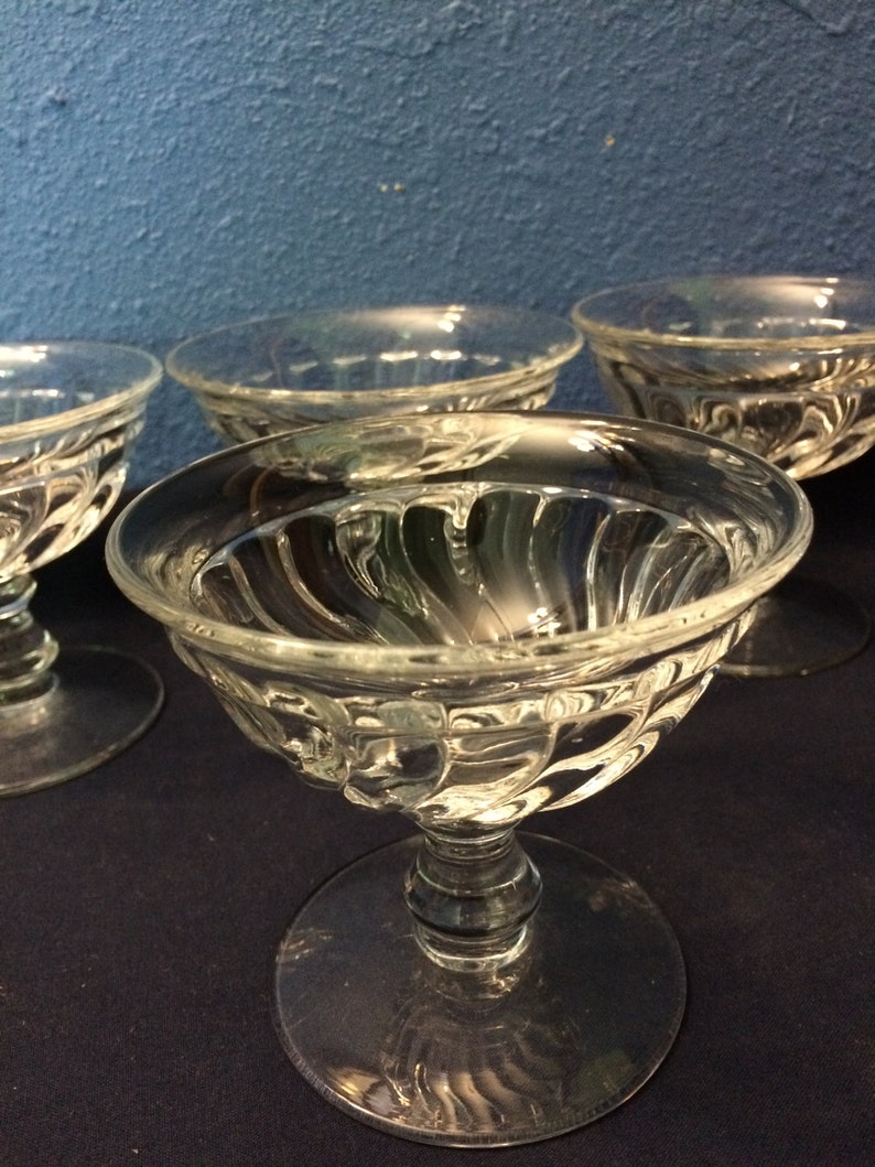 Depression Glass Footed Sherbets Set of Four