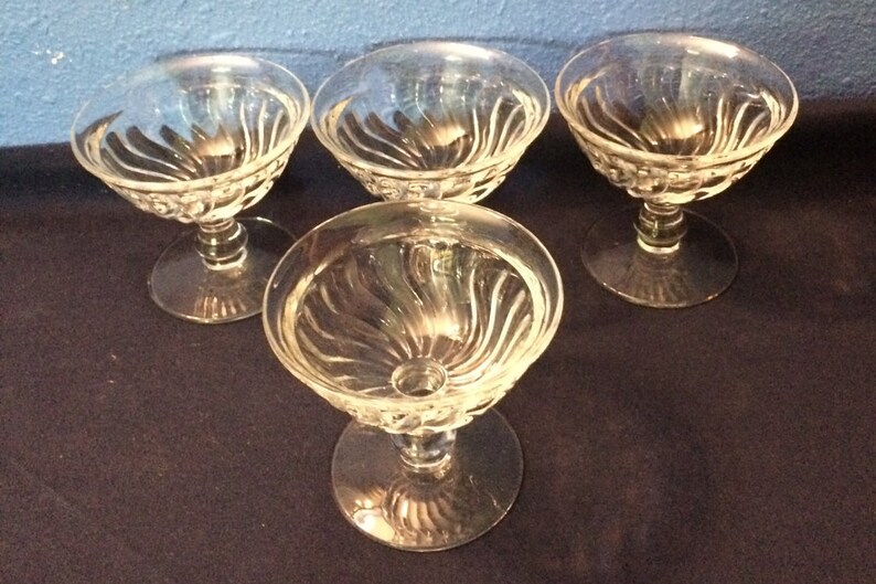 Depression Glass Footed Sherbets Set of Four