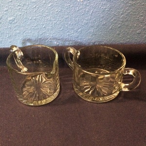 Depression Glass Creamer and Open Sugar, Vertically Ribbed