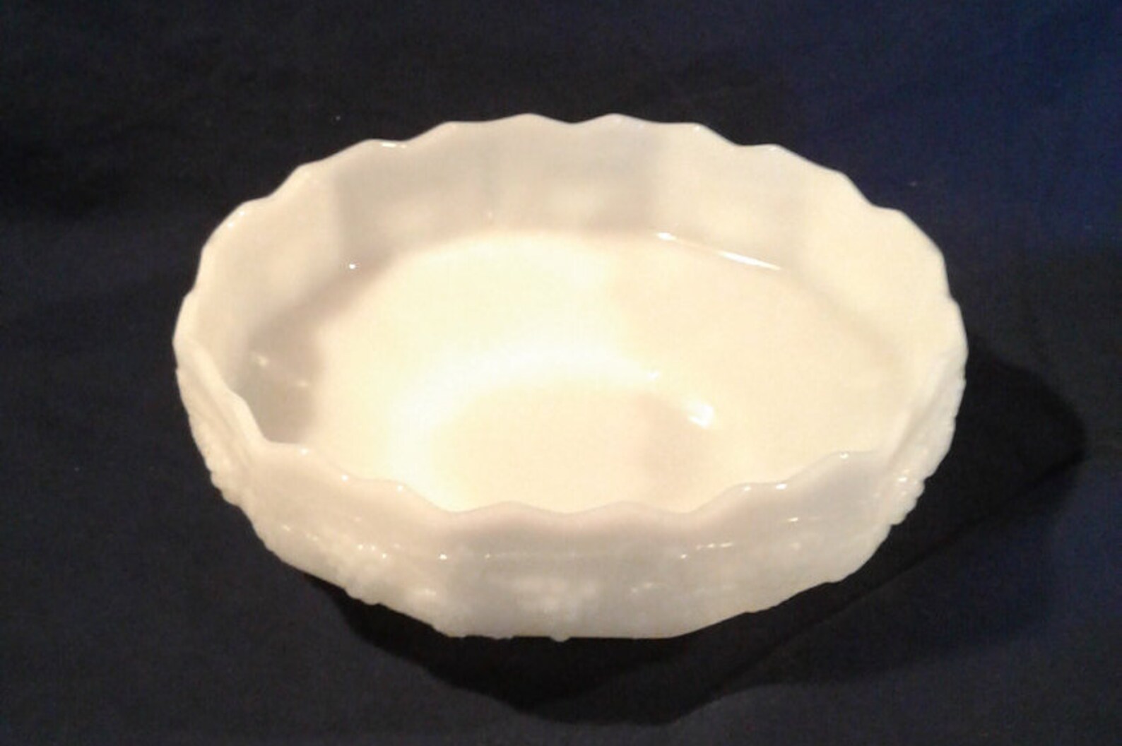 Fire King Milk Glass Grape Pedestal Fruit Bowl Etsy