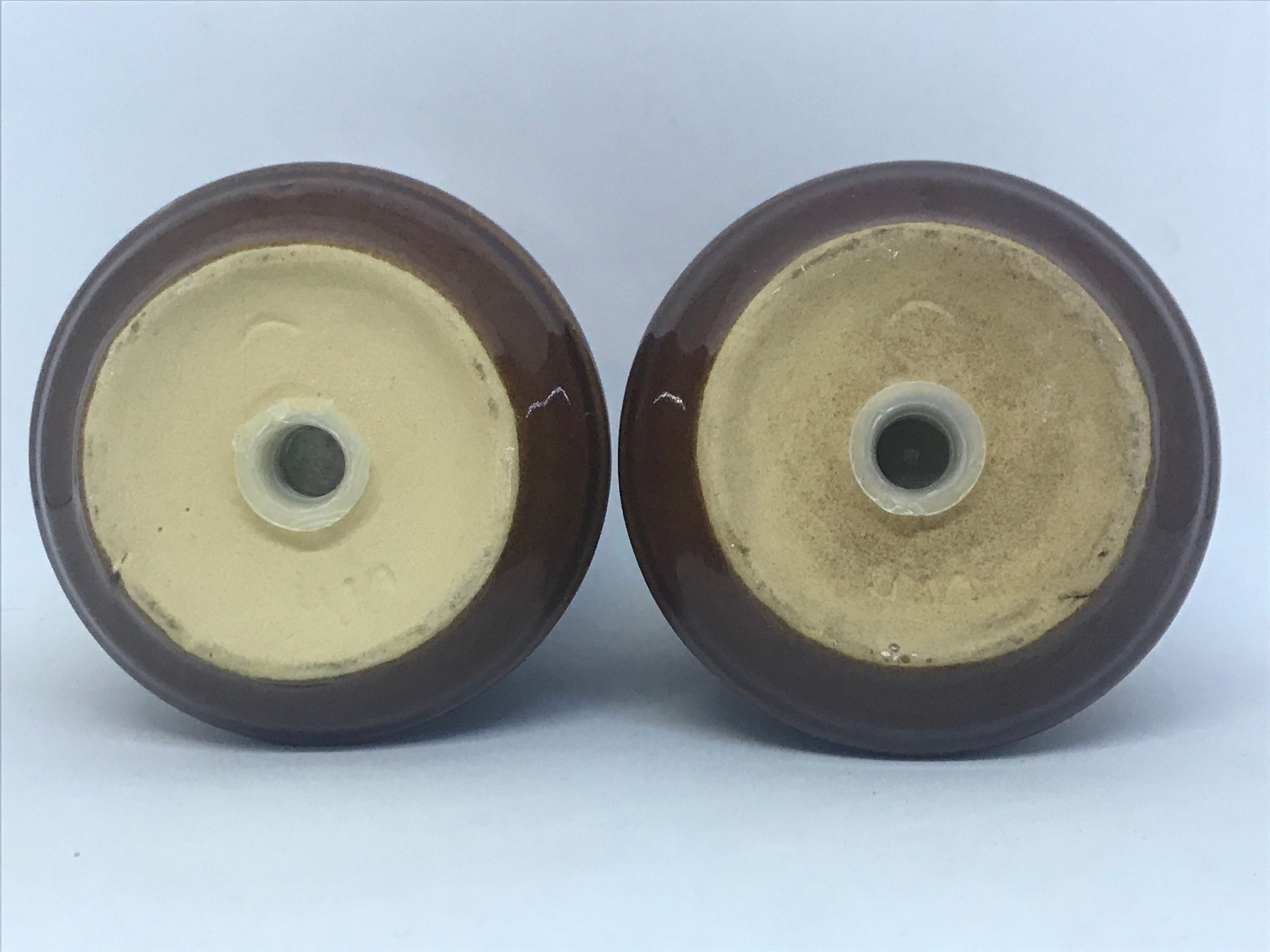 Monmouth Pottery Brown Drip Salt and Pepper Shaker Set Etsy