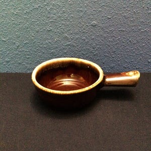 McCoy Brown Drip Handled Soup Bowl
