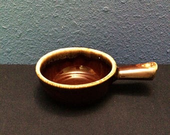 McCoy Brown Drip Handled Soup Bowl