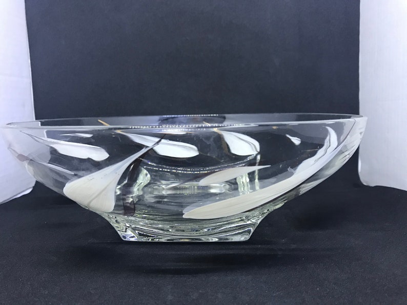 Mid Century Handpainted Bowl with Serving Cradle