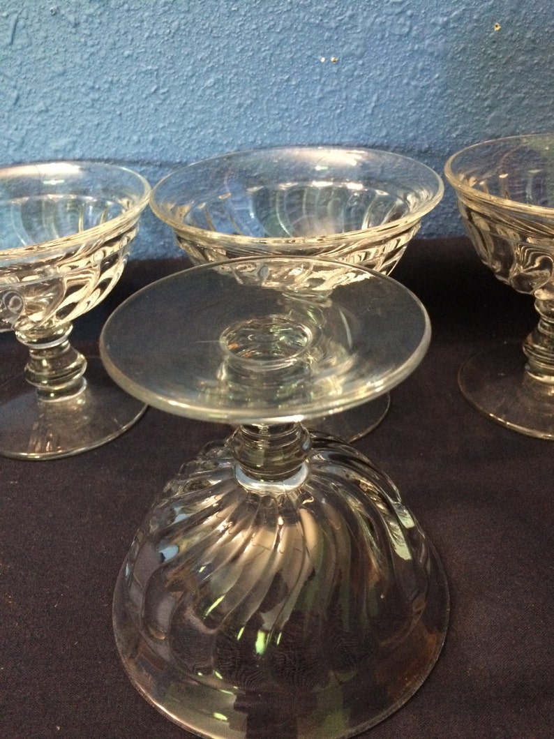 Depression Glass Footed Sherbets Set of Four