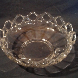Imperial Glass Crocheted Crystal Open Edged Bowl