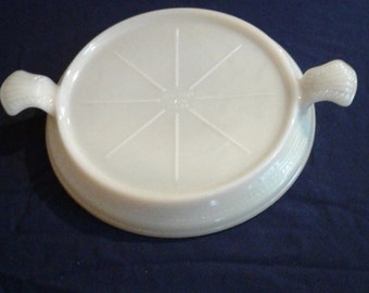 Fire King Custard Glass Serving Plate Trivet