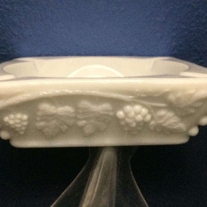 Westmoreland Milk Glass Paneled Grape Ashtray