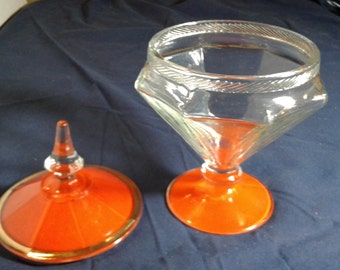 Vintage Lidded Glass Candy Dish