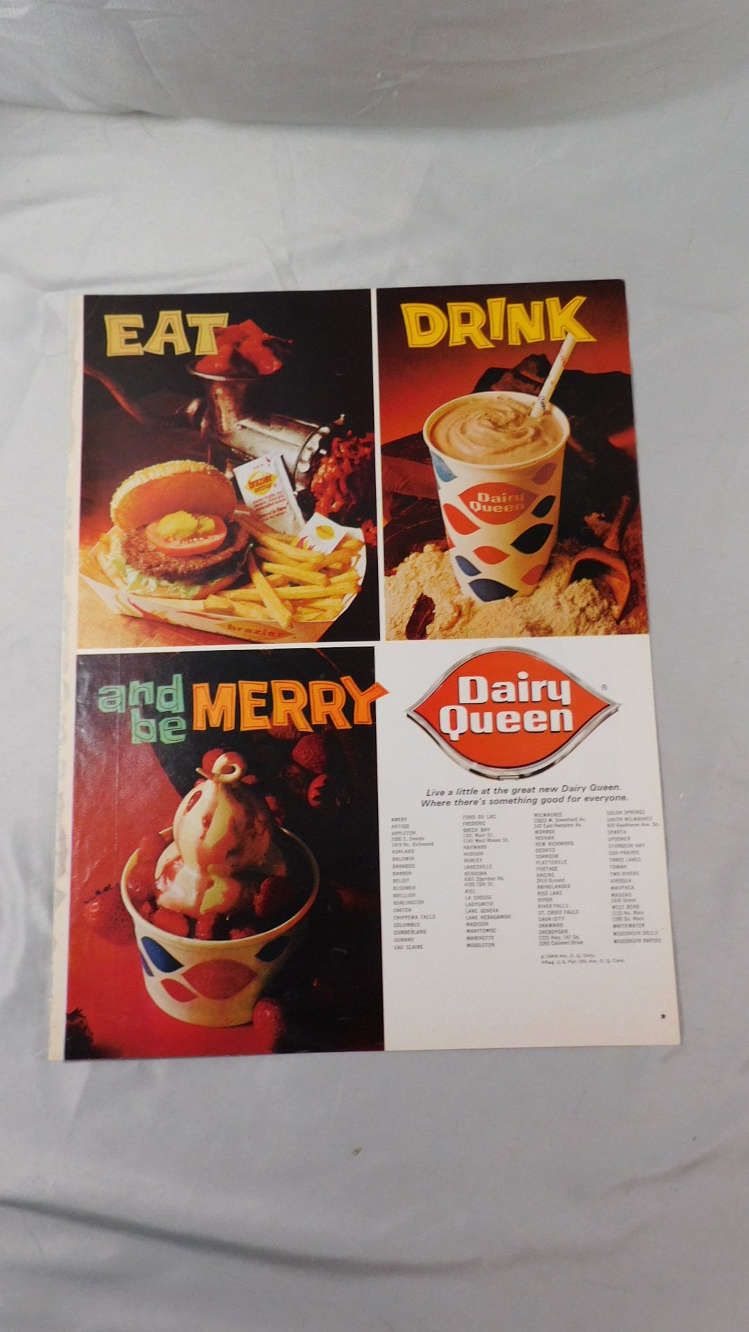 80’s DQ ディリークィーン Dairy Queen ビンテージ ナプキン入 Dairy Queen Dennis The Menace “Parfait” Poster デイリー