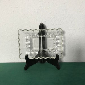 Rectangular Divided Dish, Clear Candy or Nut Dish