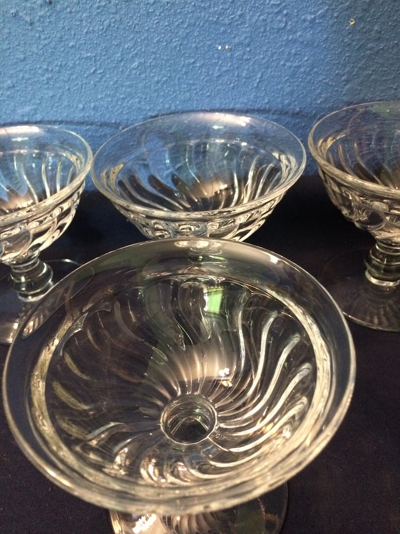 Depression Glass Footed Sherbets Set of Four