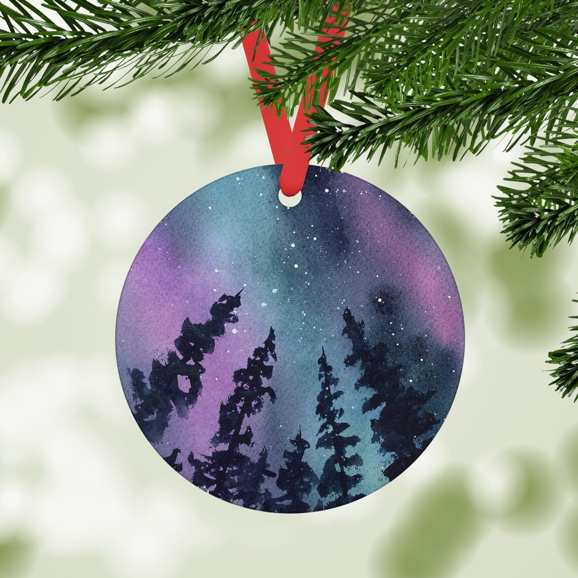 Dancing Northern Lights Ornament - Christmas Ornament - Aluminum ...