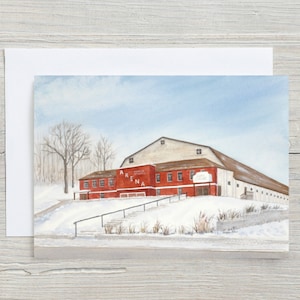 Carte Hespeler Arena - carte de voeux - carte vierge 5 x 7 - hiver - Hespeler - ancienne arène - patinage - arène de hockey